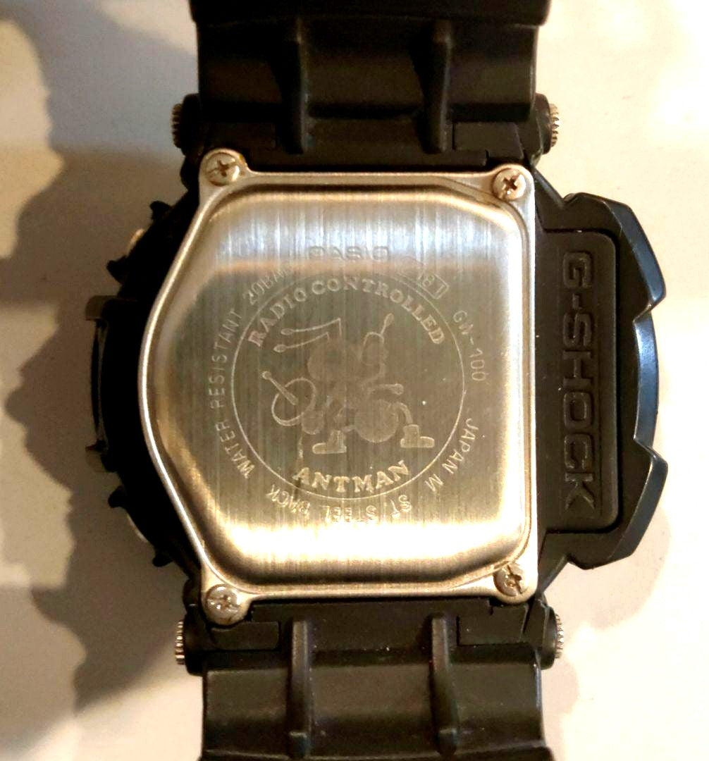 Casio G-Shock Ant-Man GW-100 vintage radio-controlled wristwatch with black and red design