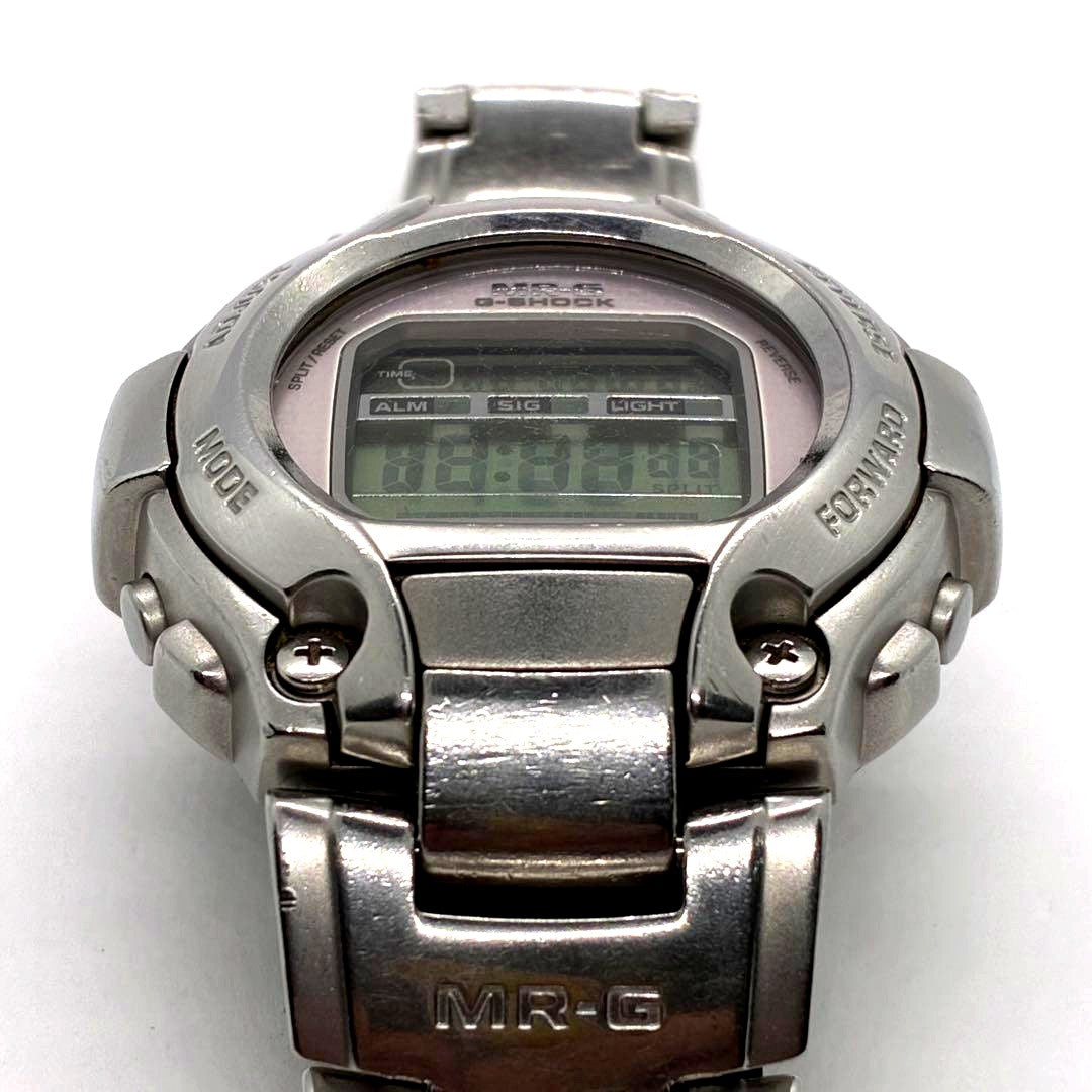 Casio G-Shock Mr-G MRG-220 vintage 90s watch with original band and clear crystal on wrist