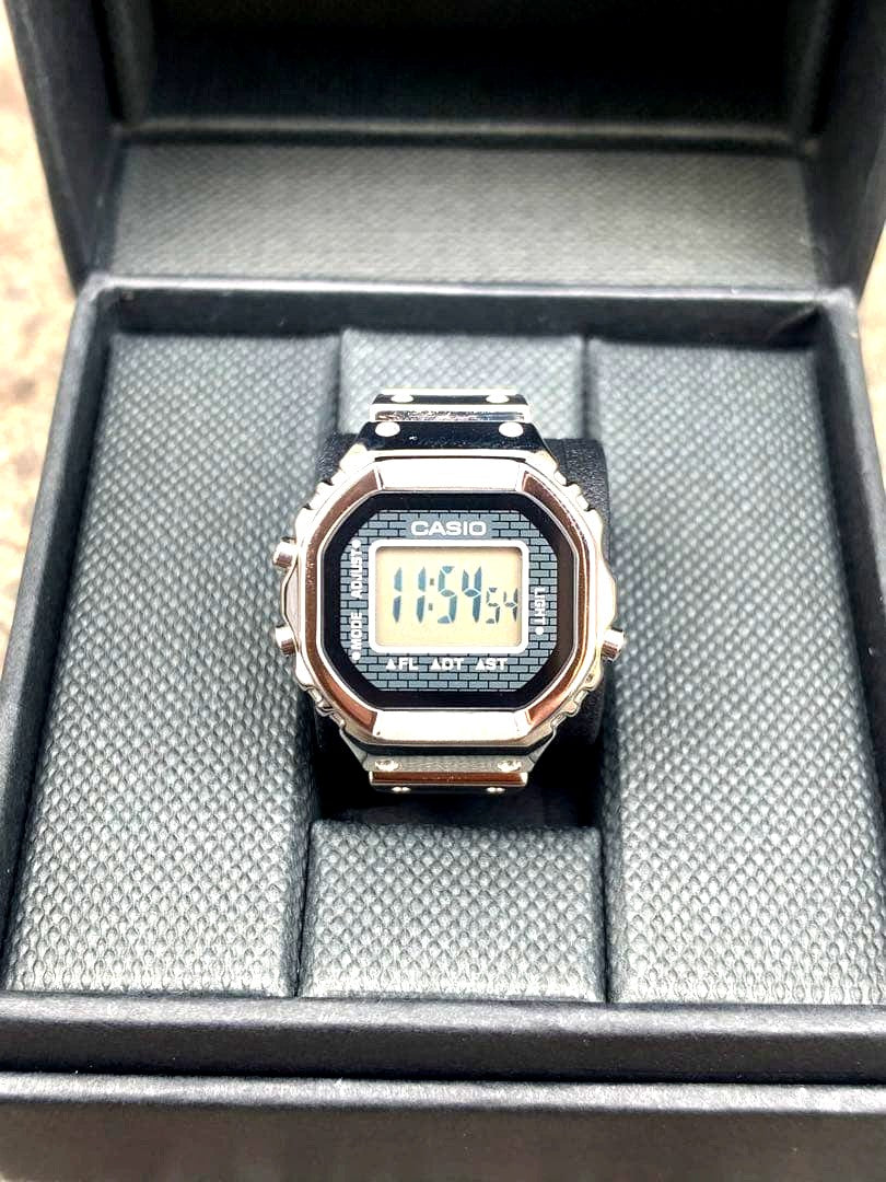 Casio Ring Watch CRW-001-1JR silver model with digital display and LED backlight