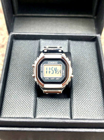Casio Ring Watch CRW-001-1JR silver model with digital display and LED backlight