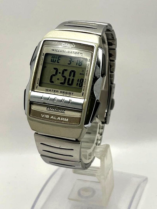 Casio A-220 vintage digital quartz watch with vibration and sound alarm, backlight, showing current time