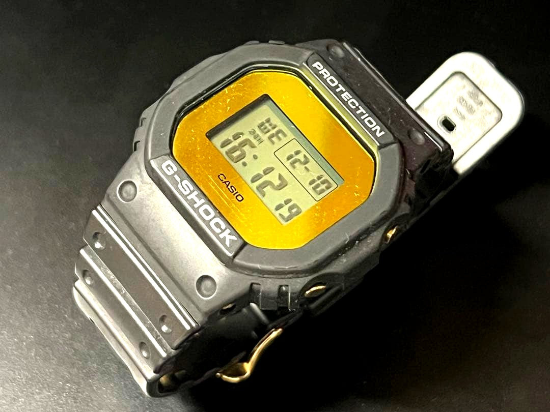 Casio G-Shock DW-5700BBMB watch with clear resin band and replaced genuine 5600 series bezel