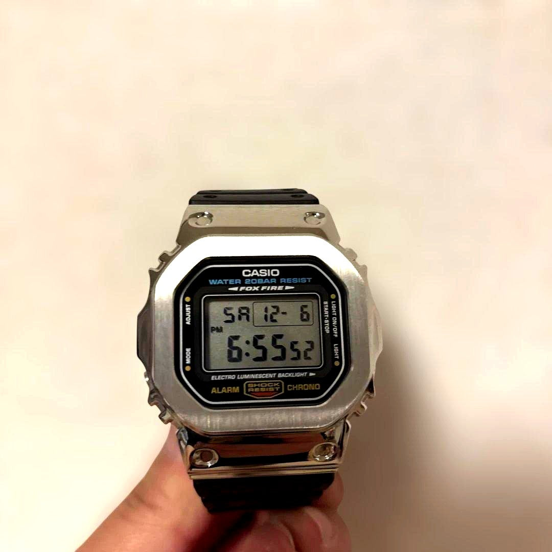Casio G-Shock Digital Watch Model 5600 with alarm, stopwatch, calendar, and black rubber band