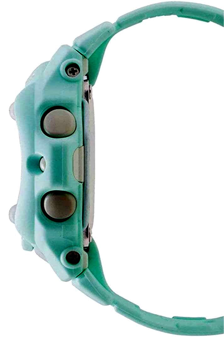 Casio Baby G Ladies Digital Watch in pastel green with 46mm resin band
