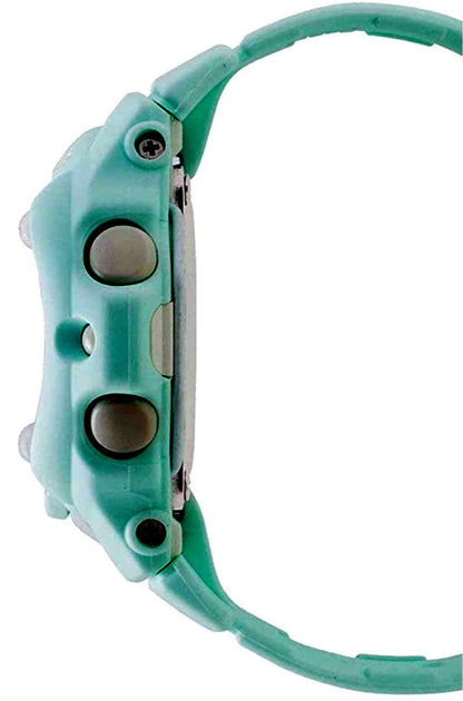 Casio Baby G Ladies Digital Watch in pastel green with 46mm resin band