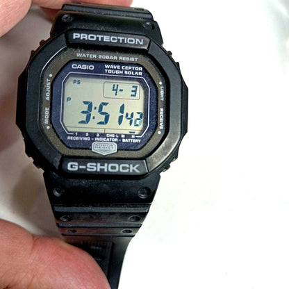 Casio G-Shock Wave Ceptor GW5600J digital watch with solar power, shock resistance, and 20 bar water resistance