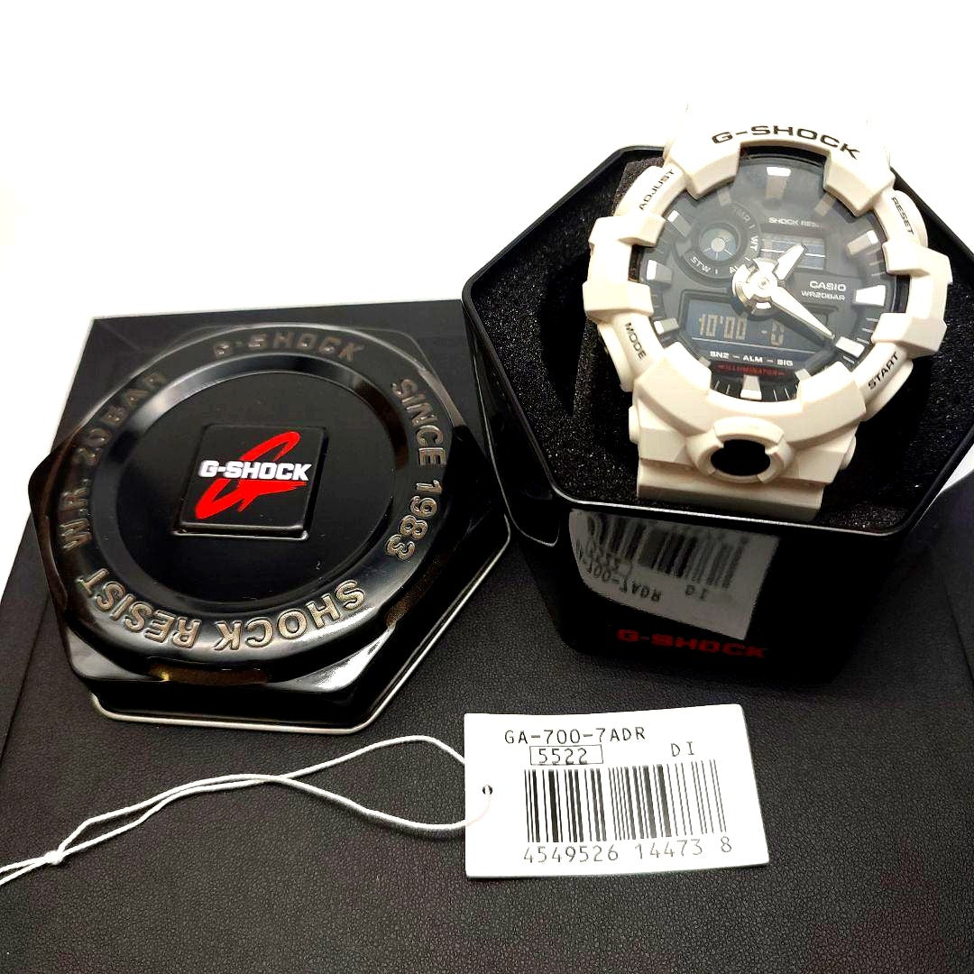 Casio G-Shock GA-700-7ADR Watch White Digital Analog Combo 20 ATM Japan Import