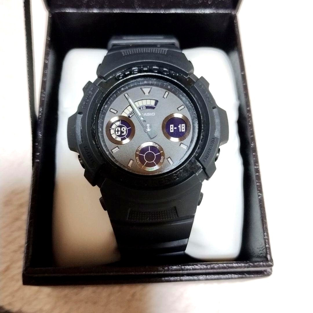Casio G-Shock AW-591BB-1AJF watch with black dial and black strap in original box