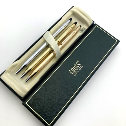 Cross Gold 14K Silver 3-Piece Ballpoint Pen Set
