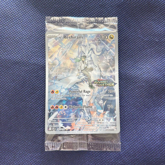 Sealed N's Reshiram Pokémon card overseas edition in English, unopened and region free