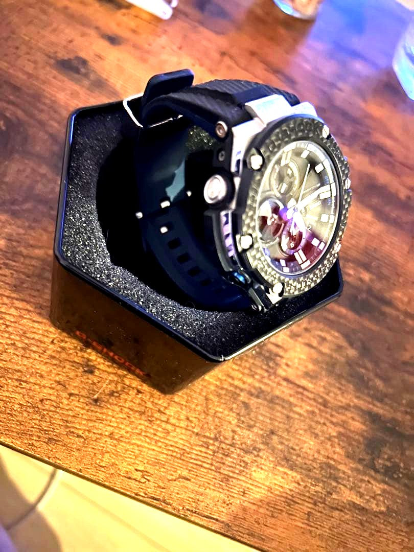 Casio G-Shock G-Steel GST-B100XA-1AJF men's black smartwatch with Bluetooth and solar charging