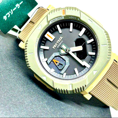 Casio PROTREX PRJ-B001-5JF Hiker Line solar-powered Bluetooth wristwatch with digital and analog display