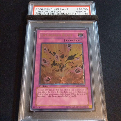 Yugioh Hell Blast Old Asia Relief Ultimate Rare PSA10 card 2004 edition model EEN-AE050 Japan import