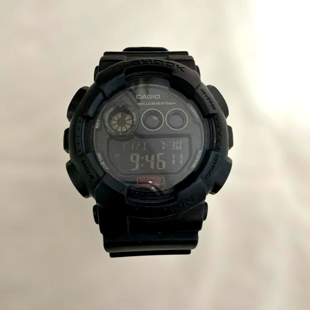 Casio G-Shock GD120MB-1 Military Black Series digital watch with shock-resistant structure and LED light