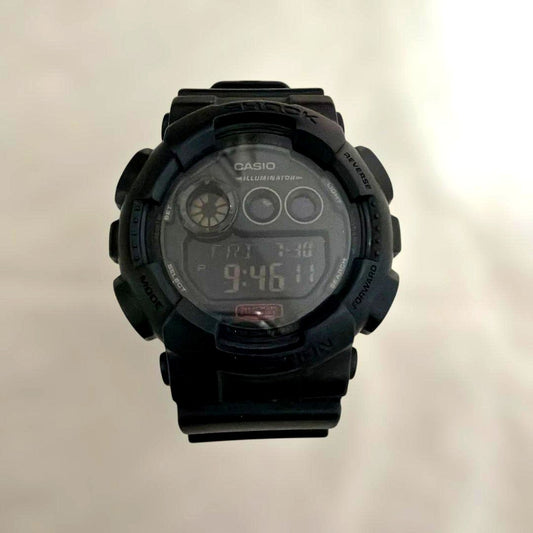 Casio G-Shock GD120MB-1 Military Black Series digital watch with shock-resistant structure and LED light