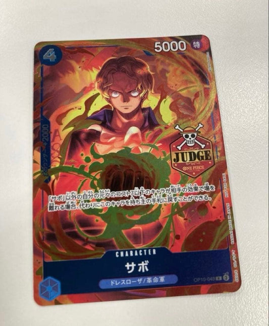 Sabo Judge Promos Parallel One Piece card from Japanese Provisional Promo Parallels set