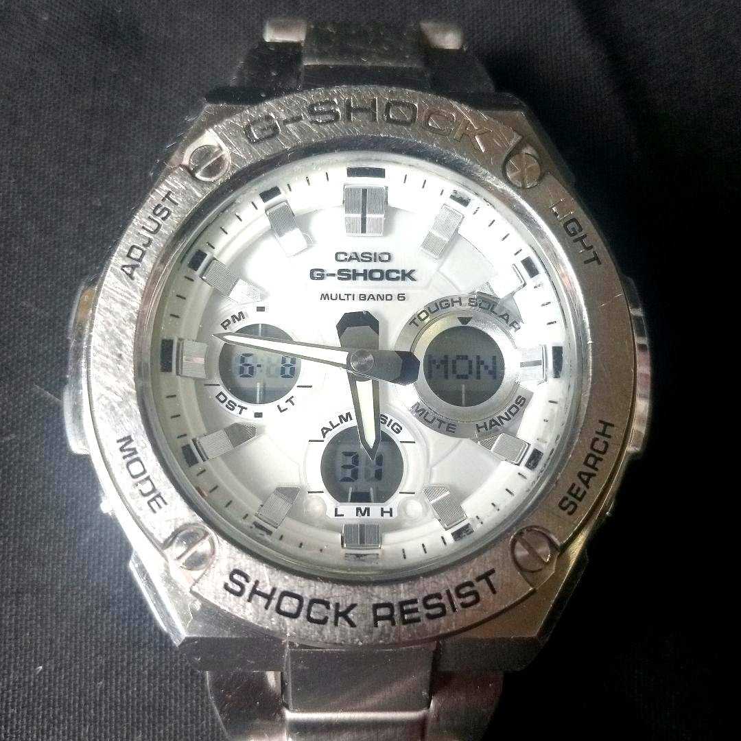 Casio G-STEEL Series Atomic Solar Watch with Metal Bezel