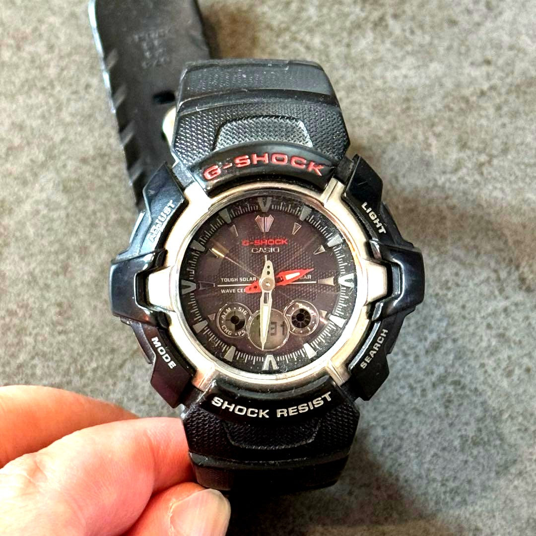 Casio G-Shock GW-1500J-1AJF black analog-digital watch with resin silicone band and radio solar features
