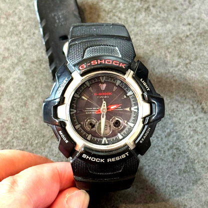 Casio G-Shock GW-1500J-1AJF black analog-digital watch with resin silicone band and radio solar features