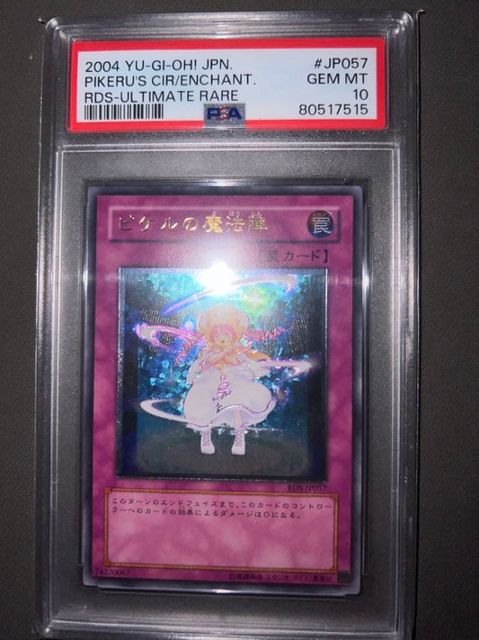 Yu-Gi-Oh PSA 10 Pikel's Magic Circle Relief Ultimate Rare card Japan import with minor fine scratches