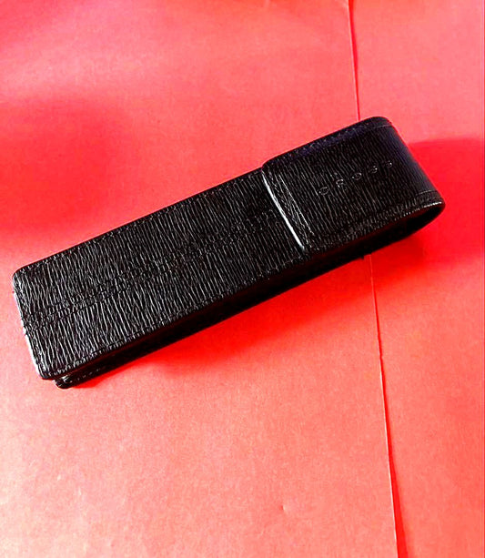 Cross Leather slim black embossed leather pen case, like new condition, no tobacco smell
