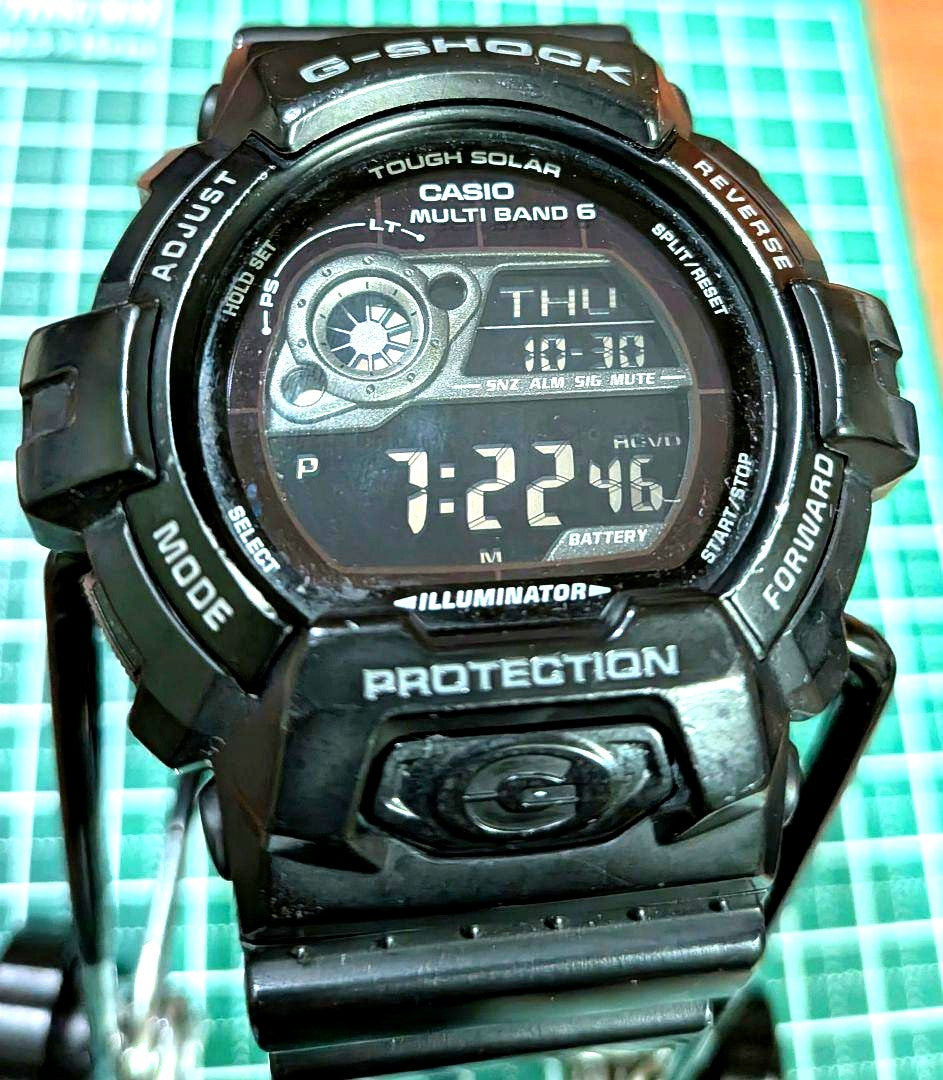 Casio G-Shock GW-8900A-1JF black radio solar digital watch with LED backlight and mineral glass