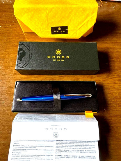 Cross Blue Ballpoint Pen Body Only with Box and Instructions — Japan Import