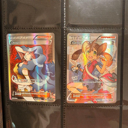 Pokemon Card Overseas Version featuring Karen Kalin Shauna with glitter and relief processing English edition