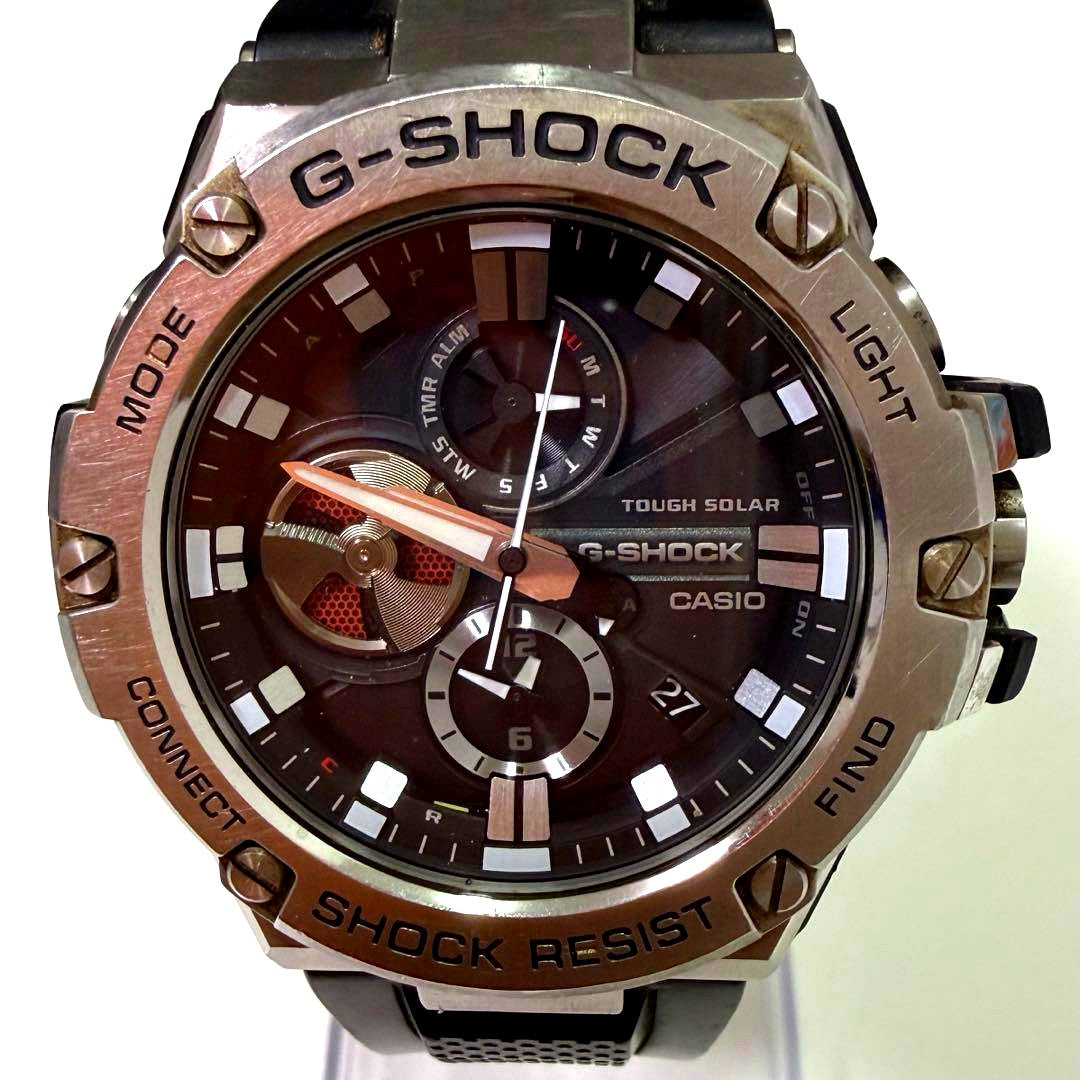 Casio G-Shock G-Steel GST-B100-1AJF Bluetooth watch with black dial and free-size band in original box