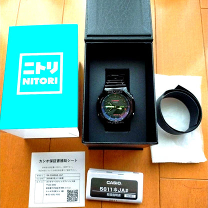 Casio G-Shock GA-2100RGB-1AJF wristwatch with Nitori 10 Year Service engraving, Japan import