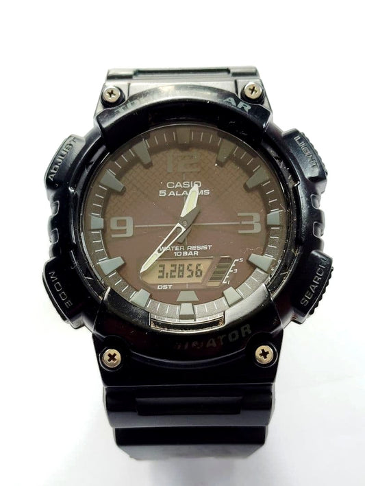 Casio AQ-S810W black digital watch with Tough Solar, 5 alarms, and 10 BAR water resistance
