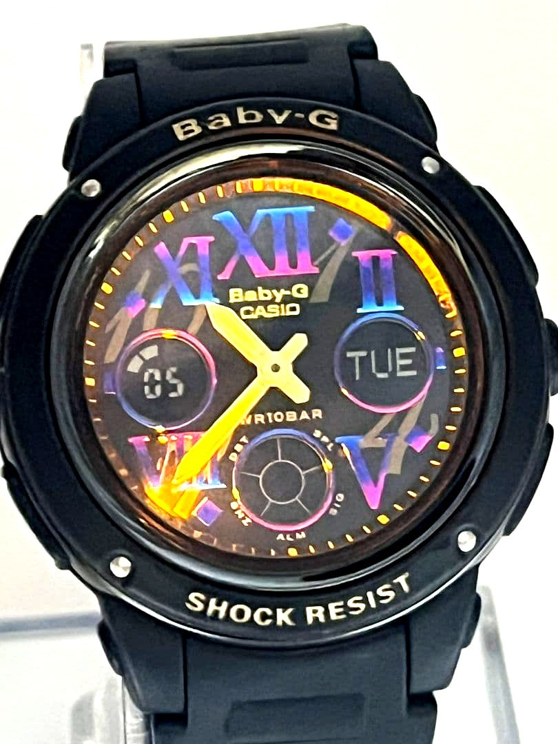 Baby-G Cosmic Index Series BGA-151GR women's digital watch with shock resistance and black resin band