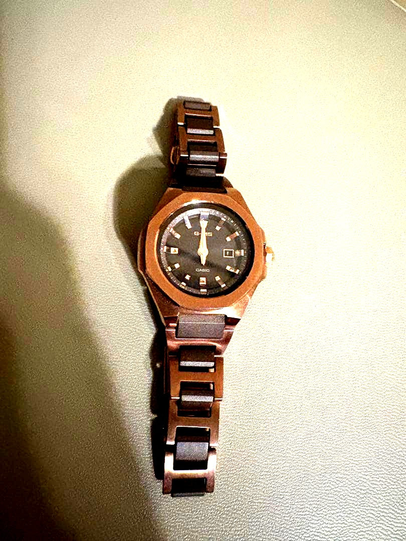 Casio Baby-G G-MS Solar Watch Model 5592 with brown stainless steel band Japan import