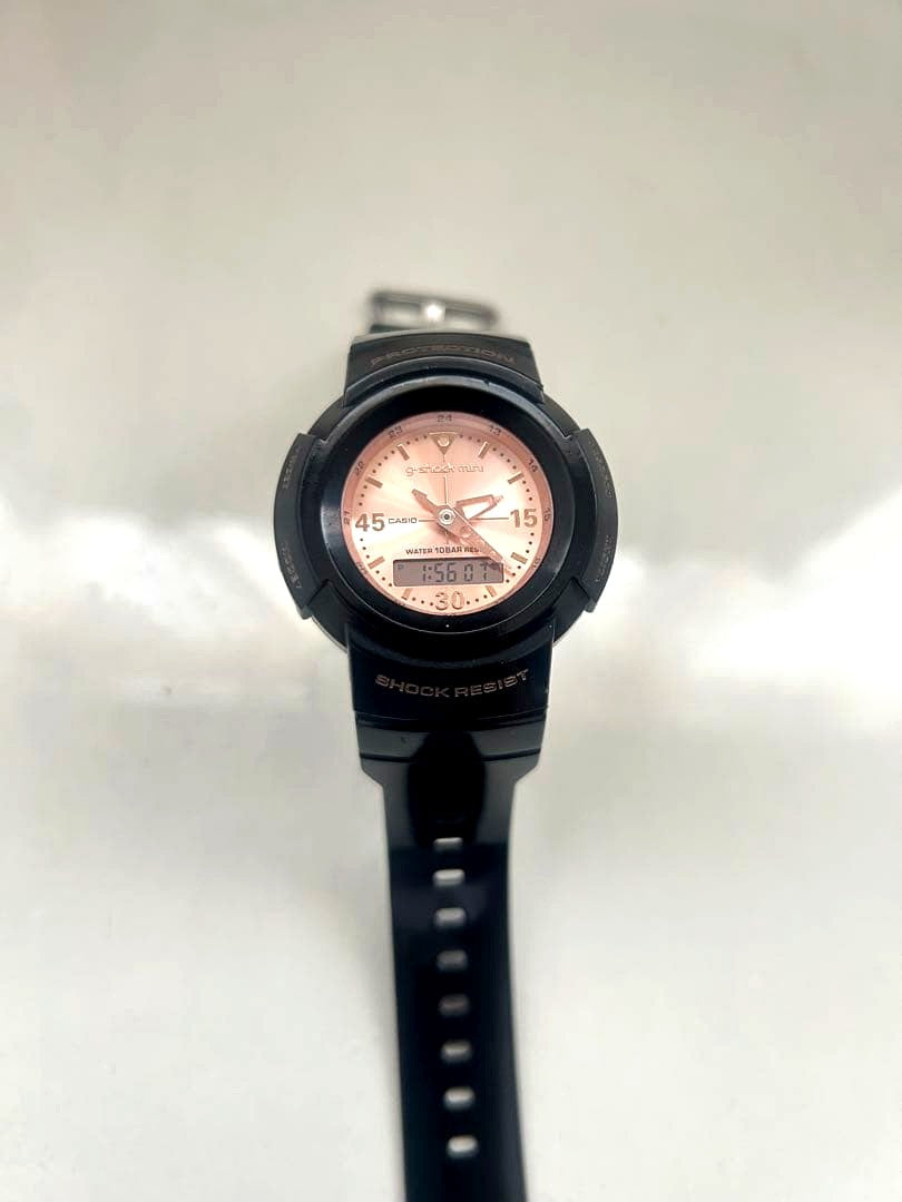 Casio G-Shock Mini Watch Analog Digital Black and Rose Pink