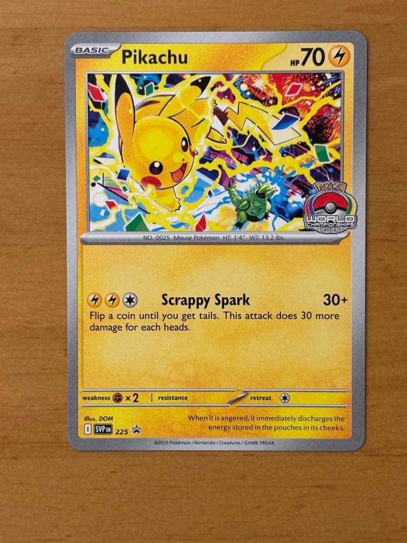 Bandai Pikachu Promoter Pokemon World Championships 2025 Anaheim promo card SVP 225 Japan import