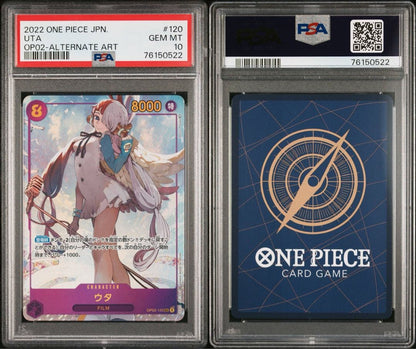 One Piece Monkey D. Luffy PSA10 graded trading card OP02-120 in PSA case from Japan import