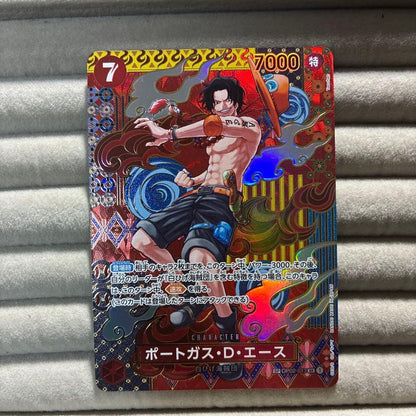 Portgas D. Ace SR special card from One Piece Card Game by Bandai in Japanese packaging