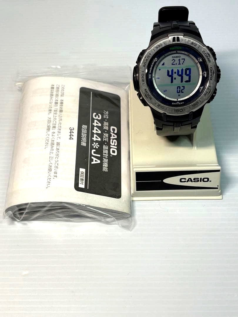 Casio Pro Trek PRW-3100-1JF radio solar watch with black band and manual, Japan import