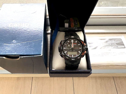 Casio PROTREK PRW-S6000Y 5365P-JA analog and digital watch with black orange rubber band