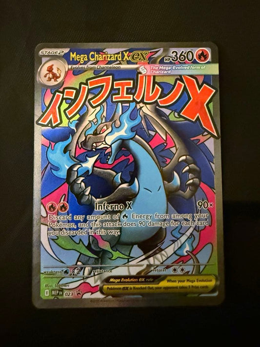 Mega Charizard X ex MA Pokemon trading card in English with no visible scratches or creases