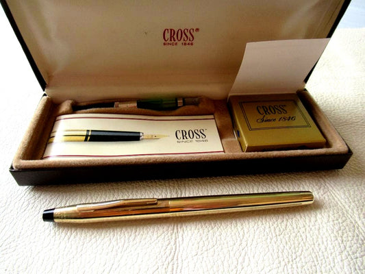 Cross Century 10K gold filled fountain pen with 14K medium nib and box vintage 1970s Japan import
