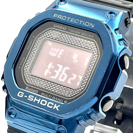 Casio G-Shock GMW-B5000G-2JF Bluetooth Radio Solar Watch in blue with metal case