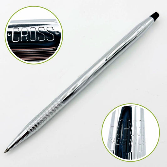 Cross Classic Century silver ballpoint pen with twist-action and chrome finish, made in the USA