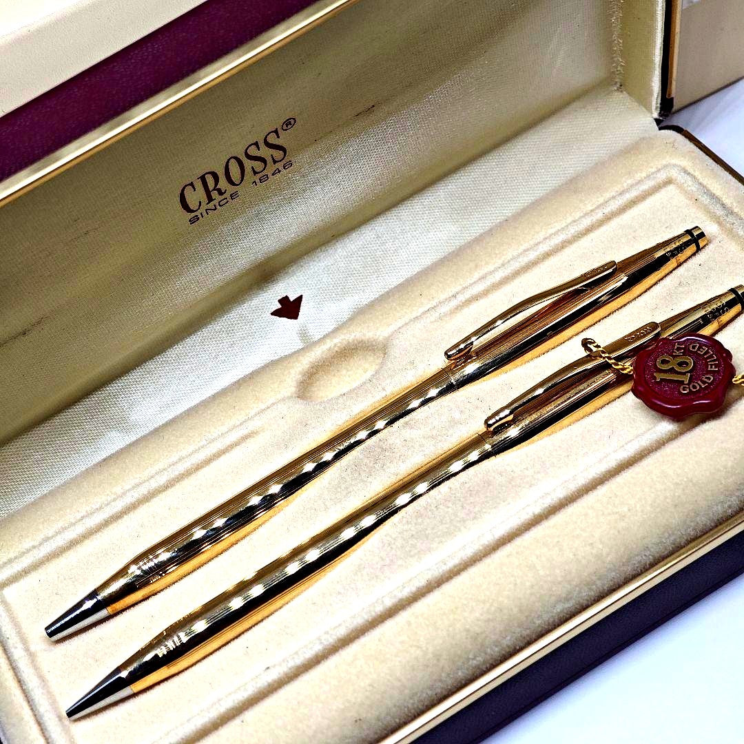 Cross 18KT Classic Century Ballpoint Pen and Mechanical Pencil Set — Japan Import