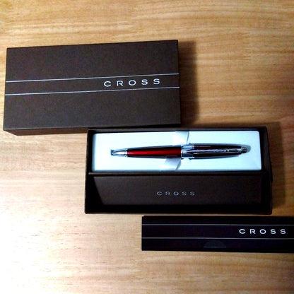 Cross Brand Ballpoint Pen Apogee Model Silver Metal Signed Office Writing Instrument — Japan Import