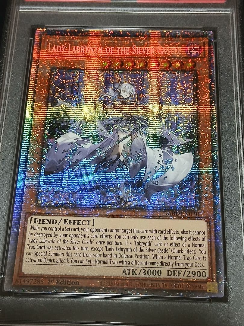 Yu-Gi-Oh! Lady Labyrinth of the Silver Castle Starlight Prism PSA9 graded trading card in protective case