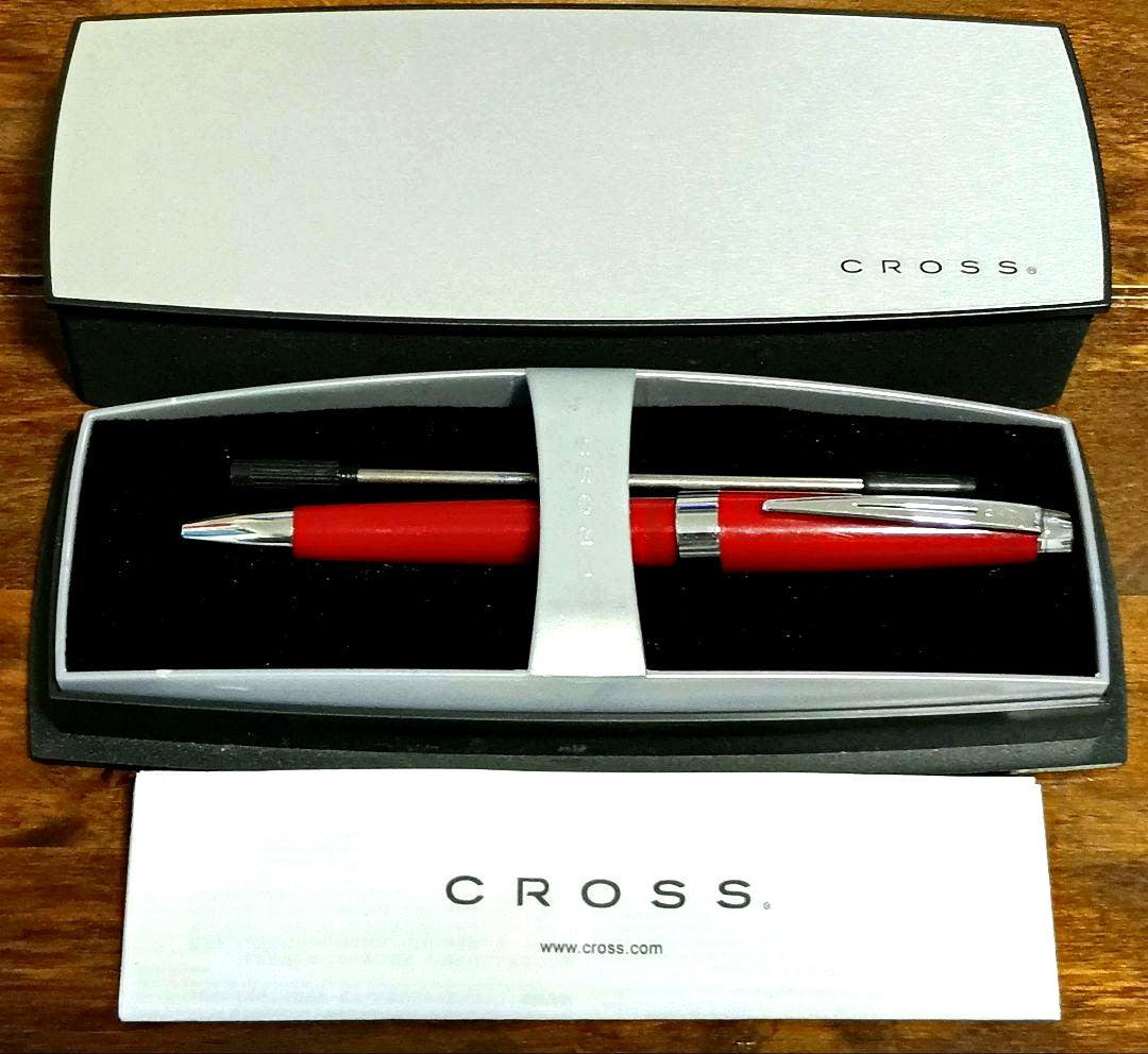Cross Twist Ballpoint Pen Red Ink Black with Box and Refill