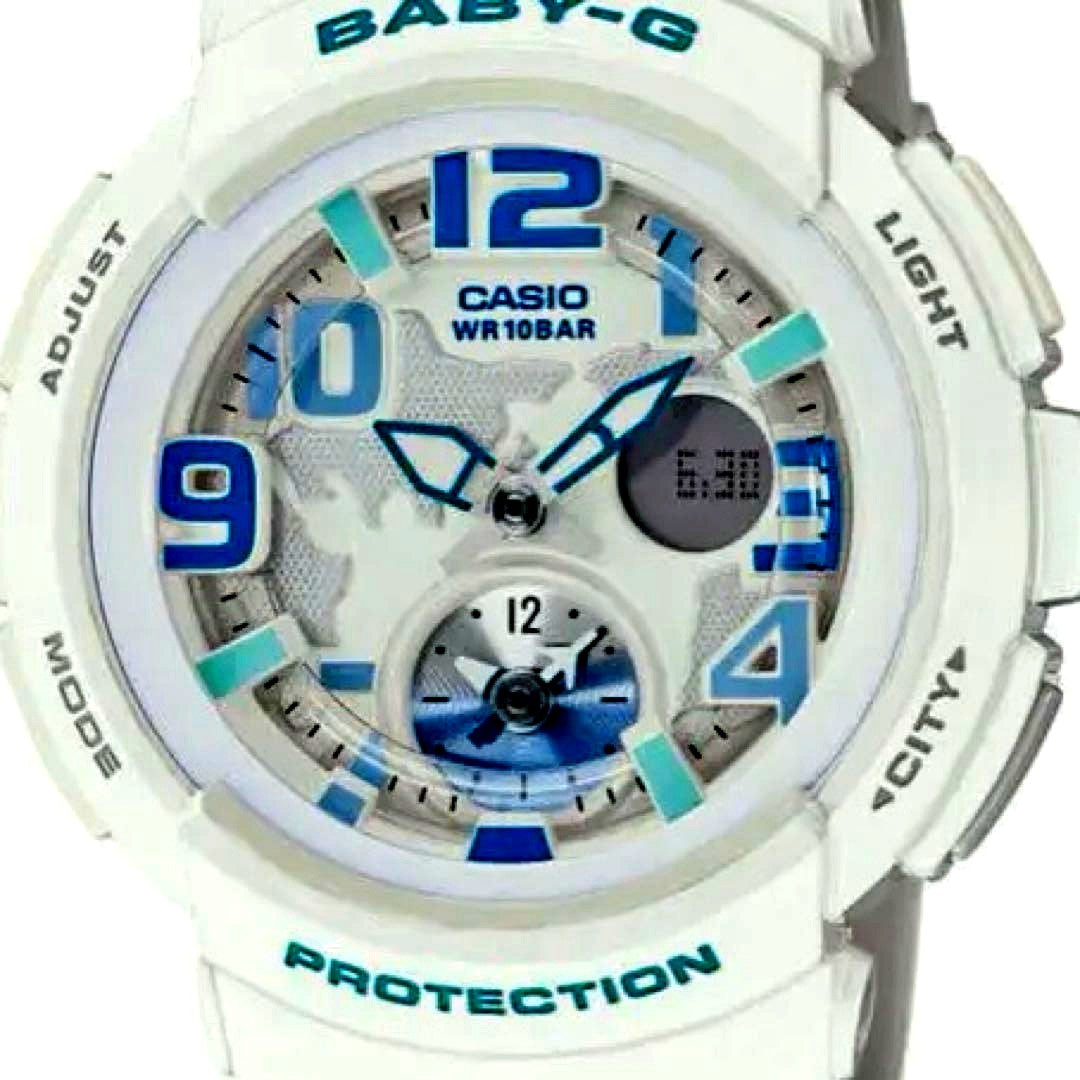 Casio Baby-G BGA-190 digital watch with dual dial world time and 48-city indicator