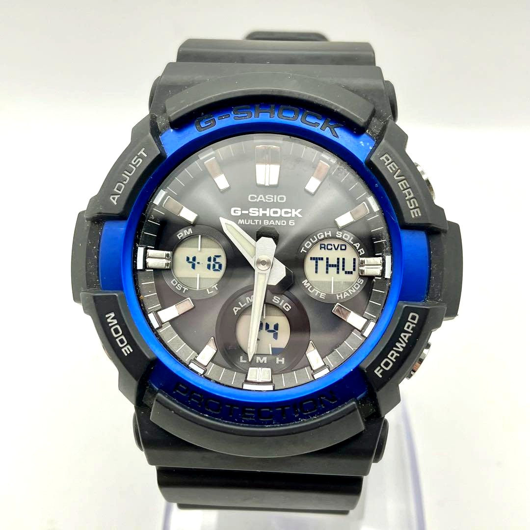 Casio G-Shock GAW-100B-1A2JF Radio Solar Watch Men Blue and Black — Japan Import