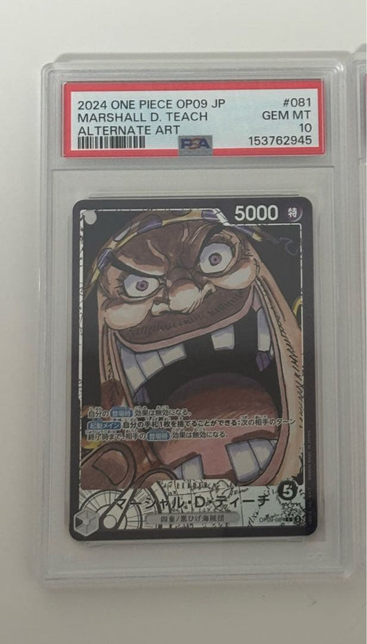 One Piece Card Game Marshall D. Teach Leader Parallel OP09-081 PSA 10 certified collectible card